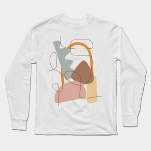 Mid Century Modern, Abstract Shapes Illustration 5.4 Long Sleeve T-Shirt